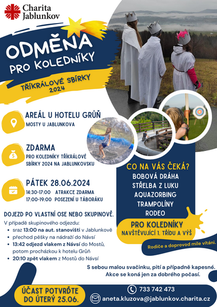 Odměna pro koledníky 2024