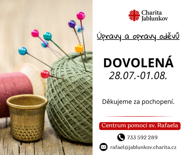 Opravy a úpravy oděvů dovolená
